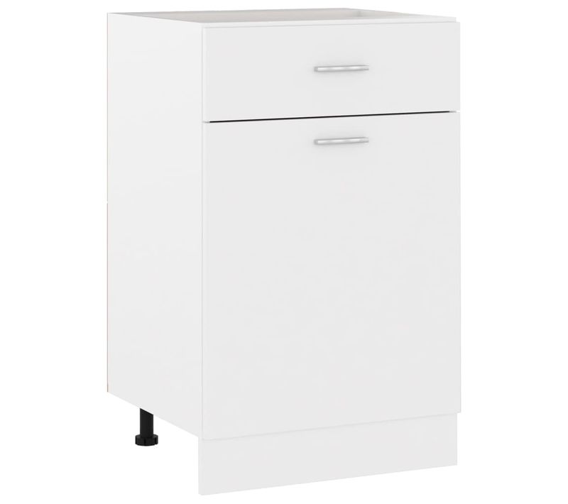 Meuble Bas De Cuisine - Armoire De Cuisine à Tiroir Blanc 50x46x81,5cm Bois Ingénierie