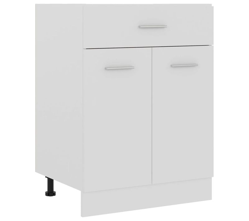 Meuble Bas De Cuisine - Armoire De Cuisine à Tiroir Blanc 60x46x81,5cm Bois Ingénierie