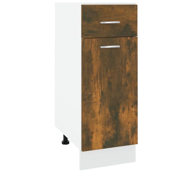 Meuble Bas De Cuisine - Armoire De Cuisine à Tiroir Chêne Fumé 30x46x81,5 Cm