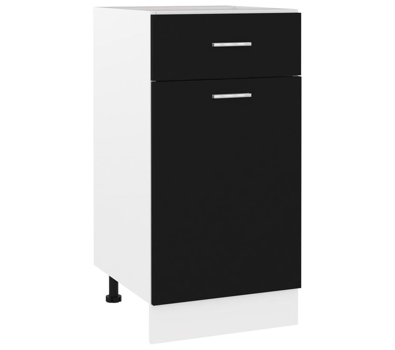 Meuble Bas De Cuisine - Armoire De Cuisine à Tiroir Noir 40x46x81,5 Cm Bois Ingénierie