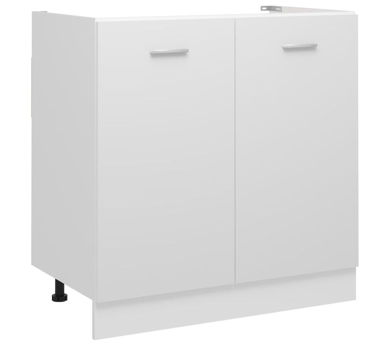 Meuble Bas De Cuisine D'évier - Armoire De Cuisine Blanc 80x46x81,5 Cm Bois Ingénierie
