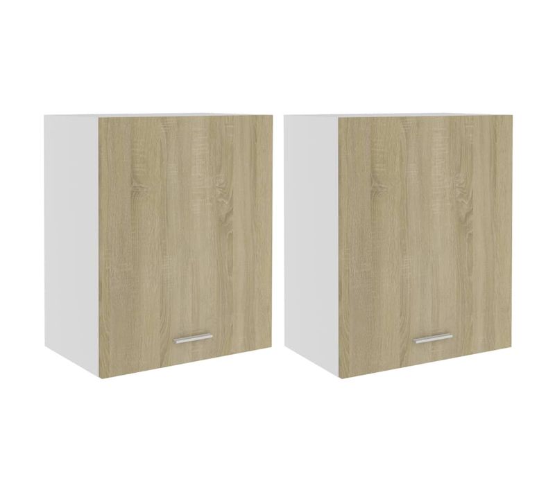 Lot De 2 Meubles Hauts De Cuisine, Armoires De Cuisine Murales Chêne Sonoma Bois D’ingénierie