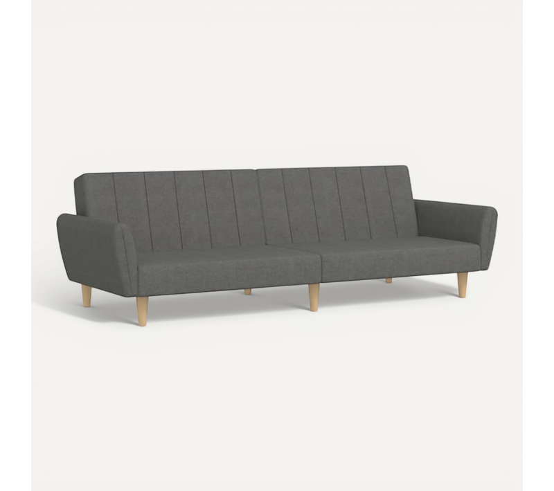 Canapé Convertible - Canapé-lit à 2 Places Gris Clair Tissu - 220x84,5x69cm