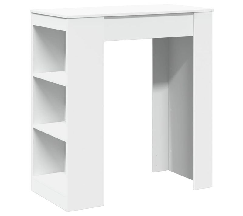 Table De Bar - Table Haute - Table à Manger Avec Étagères Blanc Bois D'ingénierie
