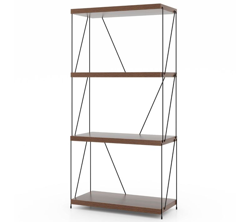 Etagère à 4 Niveaux, Bibliothèque, Meuble De Rangement Industriel Autoportante Cadre En Métal