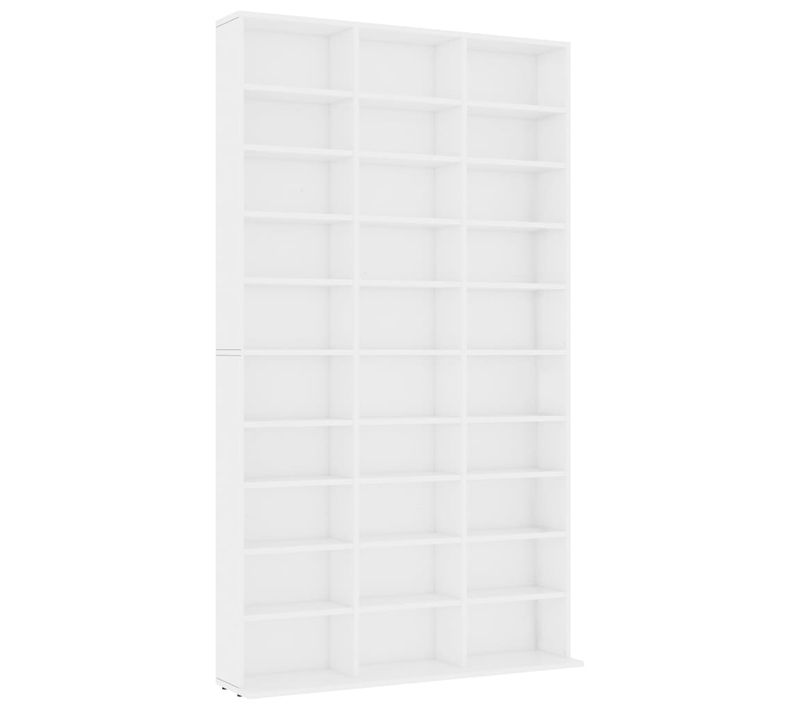 Bibliothèque - Meuble De Rangement à Cd/dvd Blanc 102x16x177,5 Cm Bois D'ingénierie