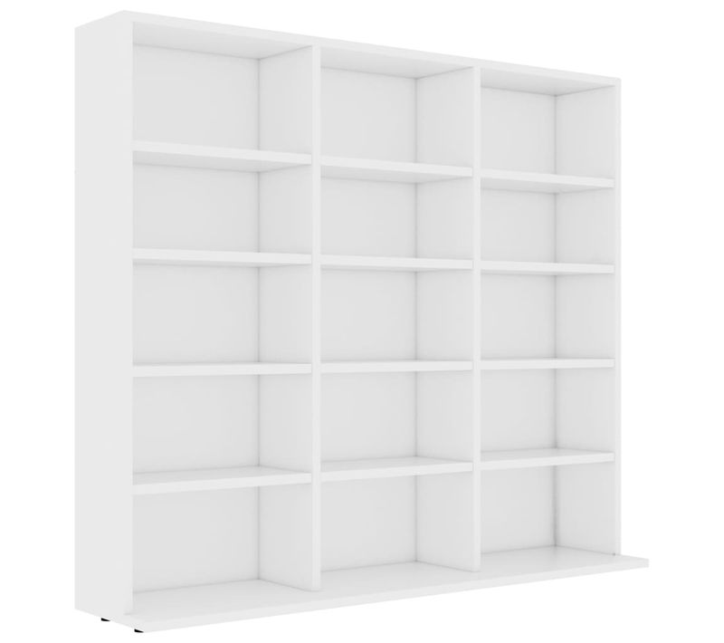 Bibliothèque - Meuble De Rangement à Cd/dvd Blanc 102x23x89,5 Cm Bois D’ingénierie