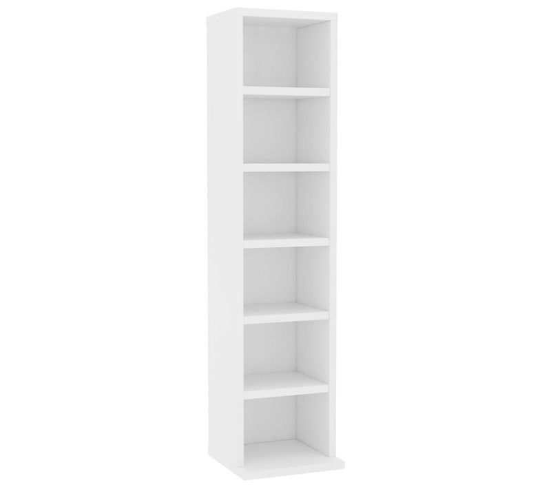 Bibliothèque - Meuble De Rangement à Cd/dvd Blanc 21x20x88 Cm Bois D'ingénierie