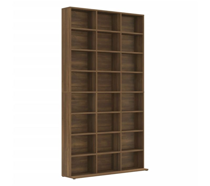 Bibliothèque - Meuble De Rangement Cd/dvd Chêne Marron 102x23x177,5 Cm Bois D'ingénierie