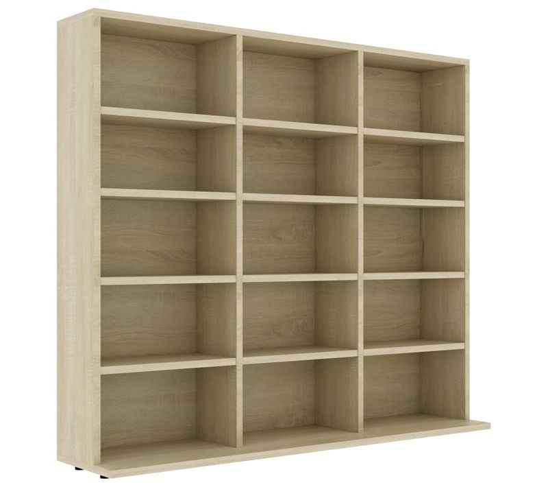 Bibliothèque - Meuble De Rangement à Cd/dvd Chêne Sonoma 102x23x89,5 Cm Bois D’ingénierie