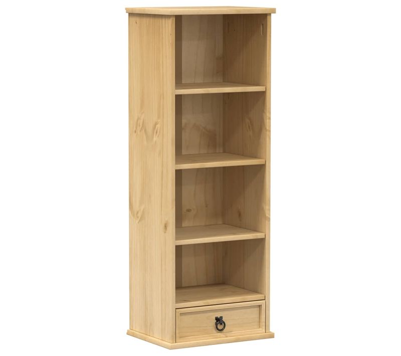 Bibliothèque - Meuble De Rangement à Cd/dvd Corona 40x30x110 Cm Bois De Pin Massif
