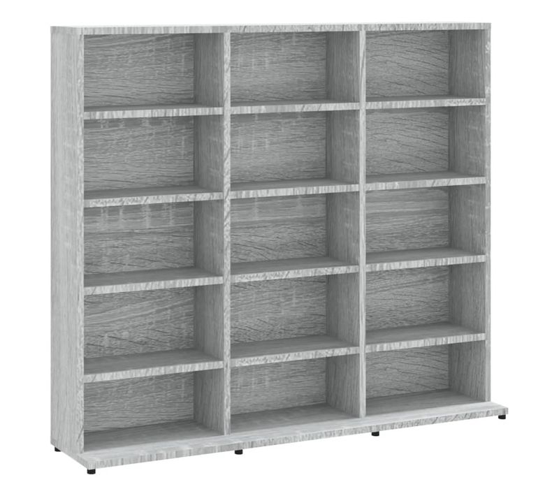 Bibliothèque - Meuble De Rangement à Cd/dvd Sonoma Gris 102x23x89,5 Cm Bois D'ingénierie