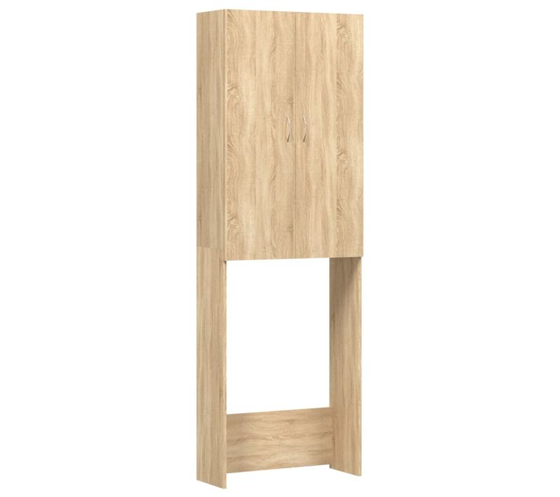 Meuble Lave-ligne, Armoire De Buanderie, Meuble Pour Machine à Laver Chêne Sonoma 64x25,5x190 Cm