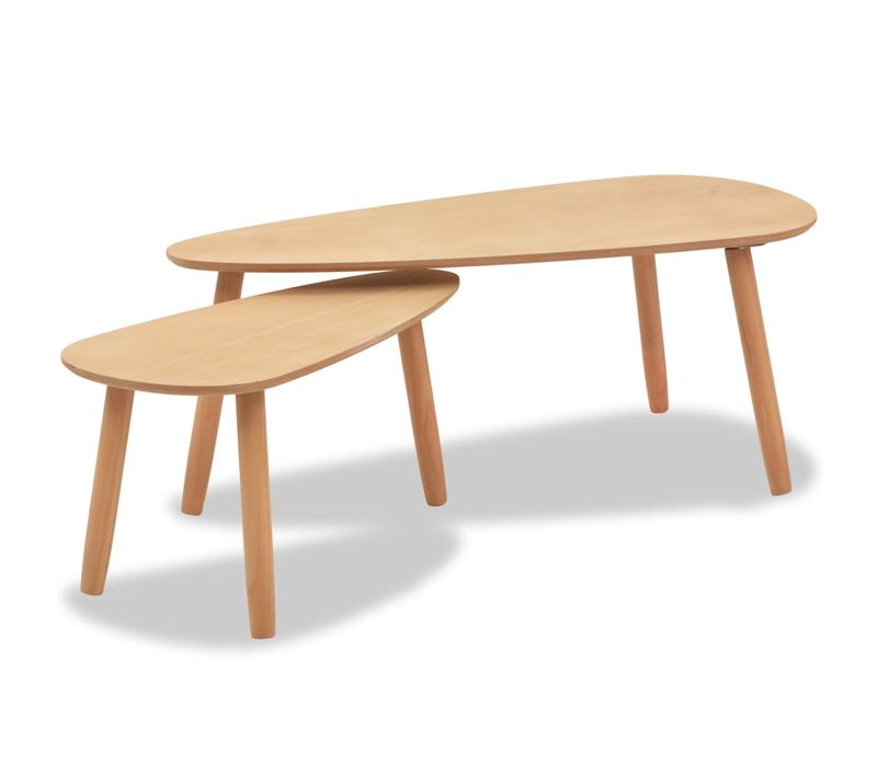 Ensemble De 2 Pièces Tables Basses - Tables De Salon Bois De Pin Massif Marron