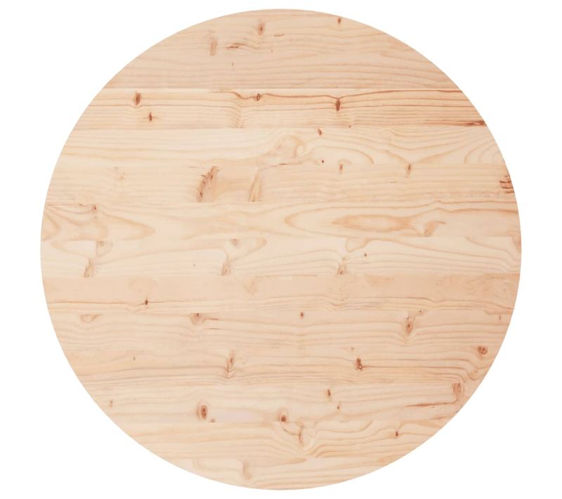 Dessus De Table - Plateau De Table Bureau Rond Ø80x3 Cm Bois De Pin Massif
