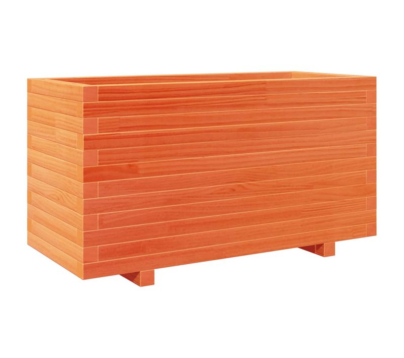 Jardinière, Bac à Fleurs, Pot De Fleurs Cire Marron 90x40x49,5 Cm Bois De Pin Massif