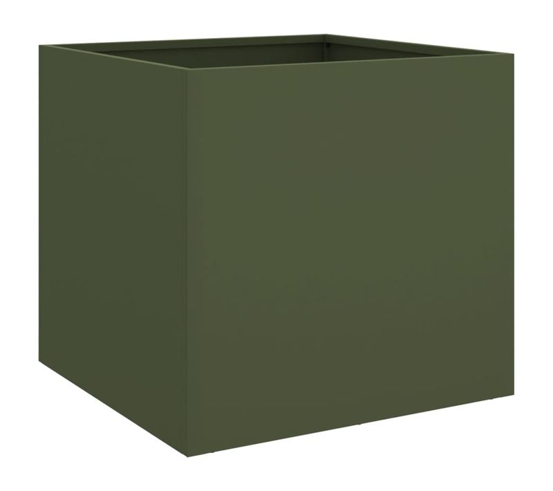 Jardinière, Bac à Fleurs, Pot De Fleurs Vert Olive 42x40x39 Cm Acier