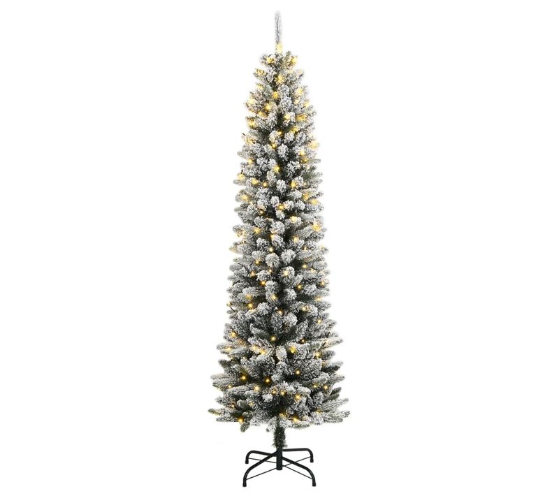 Sapin De Noël Avec Décoration - Arbre De Noël Artificiel 150 LED Et Neige Floquée 150 Cm