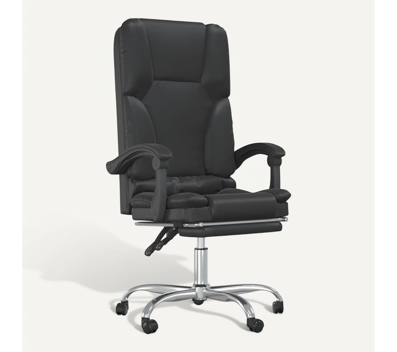 Fauteuil Inclinable De Bureau - Chaise De Bureau Pivotante Noir Similicuir