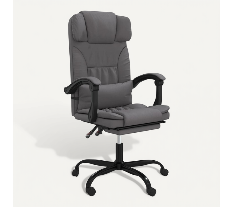 Fauteuil Inclinable De Bureau - Chaise De Bureau Pivotante Gris Similicuir
