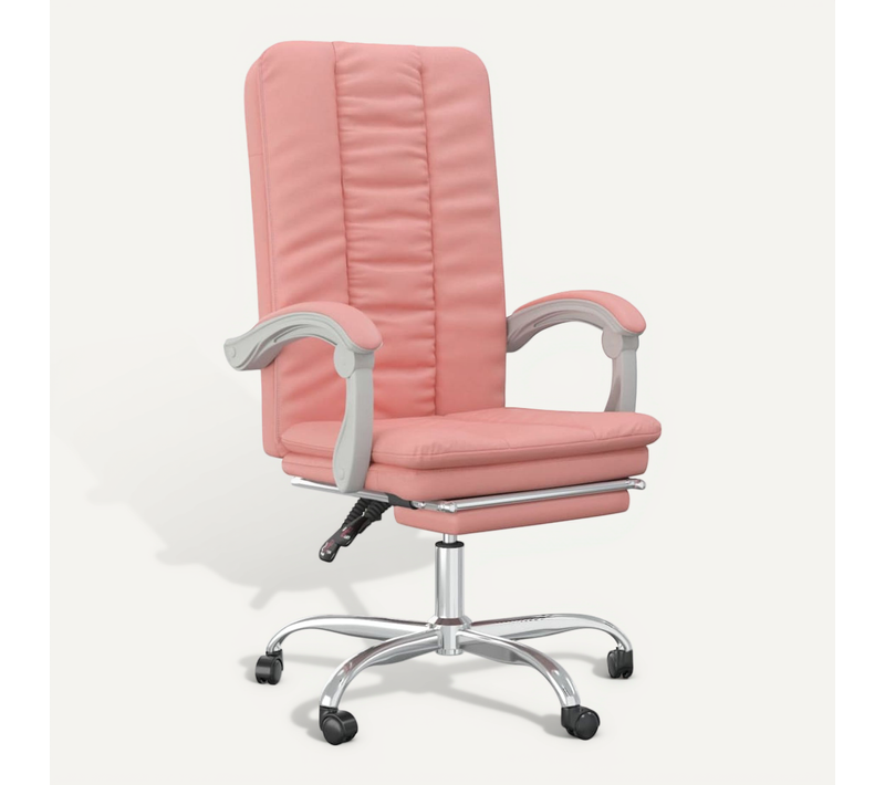 Fauteuil Inclinable De Bureau - Chaise De Bureau Pivotante Rose Similicuir