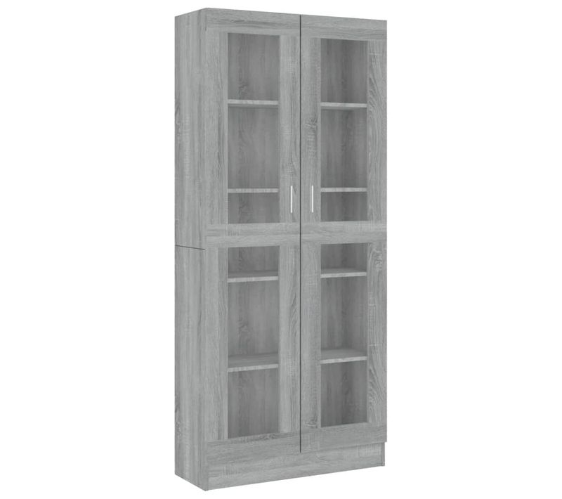 Vitrine, Buffet, Meuble De Rangement Sonoma Gris 82,5x30,5x185,5cm Bois Ingénierie