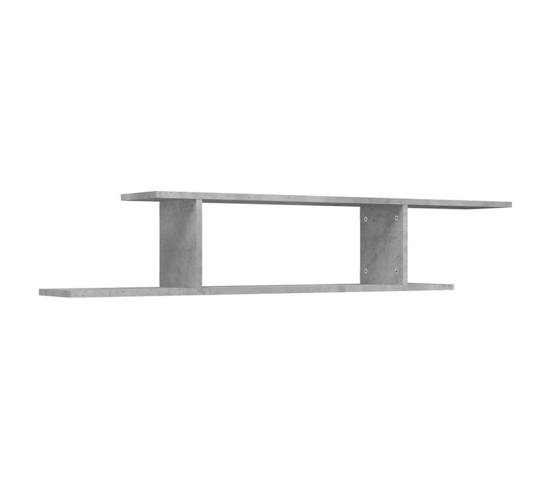 Étagère Murale - Étagère Flottante - Meuble De Rangement Gris Béton 125x18x23 Cm Bois D’ingénierie