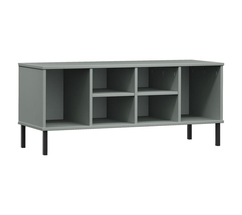 Étagère à Chaussures, Range-chaussures Pieds En Métal Gris 106x35x45 Cm Bois Oslo