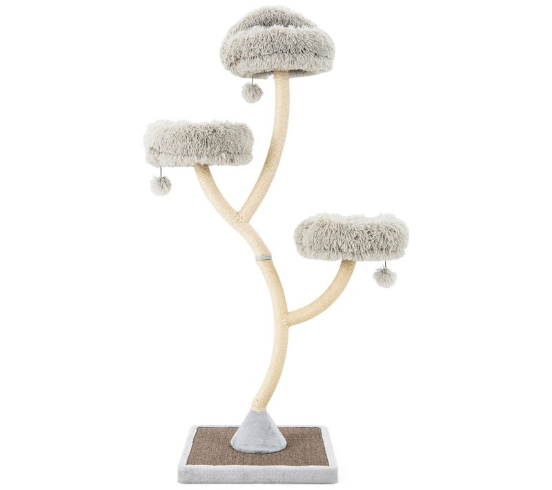 Arbre à Chat Tour à Chat Avec Perchoirs Griffoir 59x59x178 Cm Gris