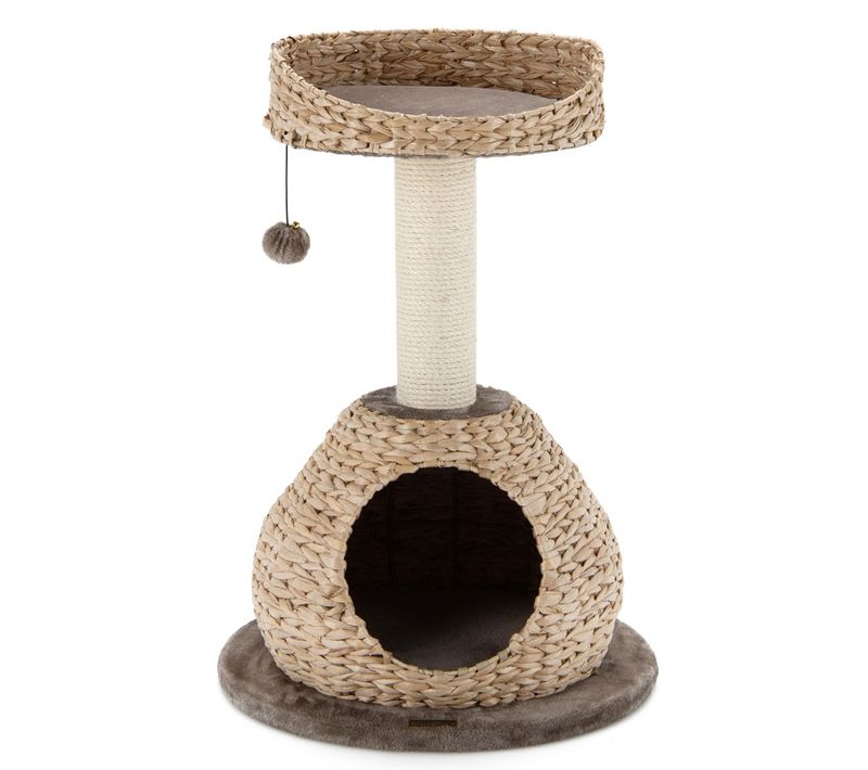 Arbre à Chat, Tour à Chat Avec Griffoir En Sisal Balle Naturel Et Café 48x48x70,5 Cm