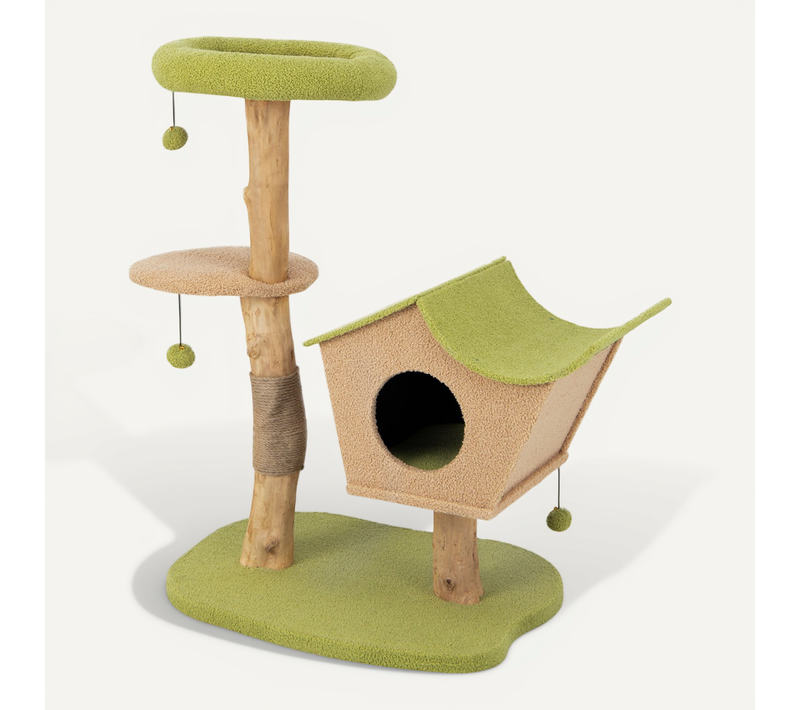 Arbre à Chat, Tour à Chat, Centre D'activité Pour Chat 79x60x110 Cm Bois Vert
