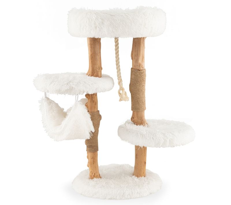 Arbre à Chat, Tour à Chat Avec Plusieurs Plateforme 41x41x87 Cm Blanc Bois