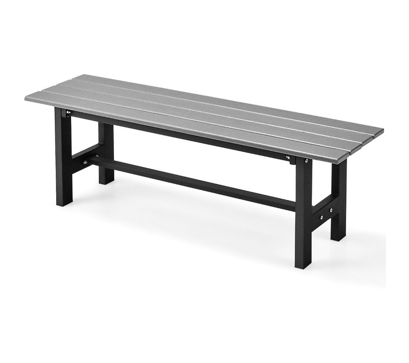 Banc De Jardin, Banquette D'extérieur à 2 Places Avec Couvre-pied De Protection 120x36x40,5cm Gris