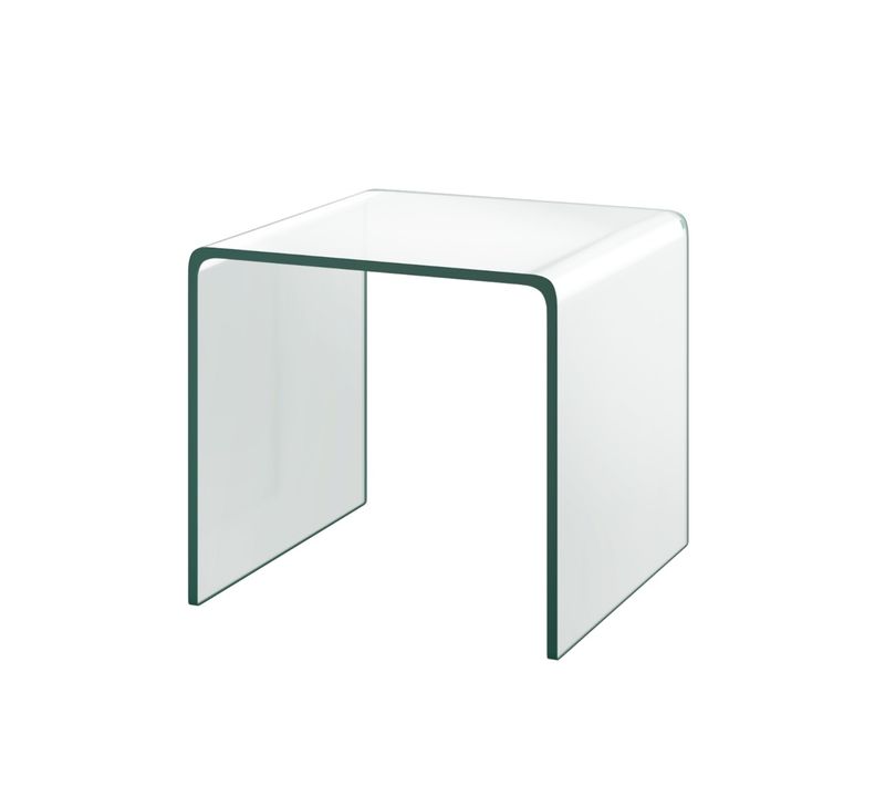 Table Basse - Table De Salon Avec Patins Antidérapants Pour Salon Bureau Verre 45x45x41cm