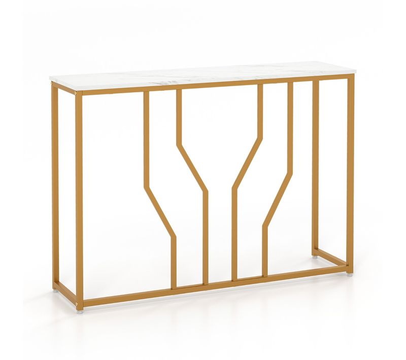 Table Console - Table D'entrée - Meuble D'entrée Géométrique Moderne 110x30x80 Cm Blanc