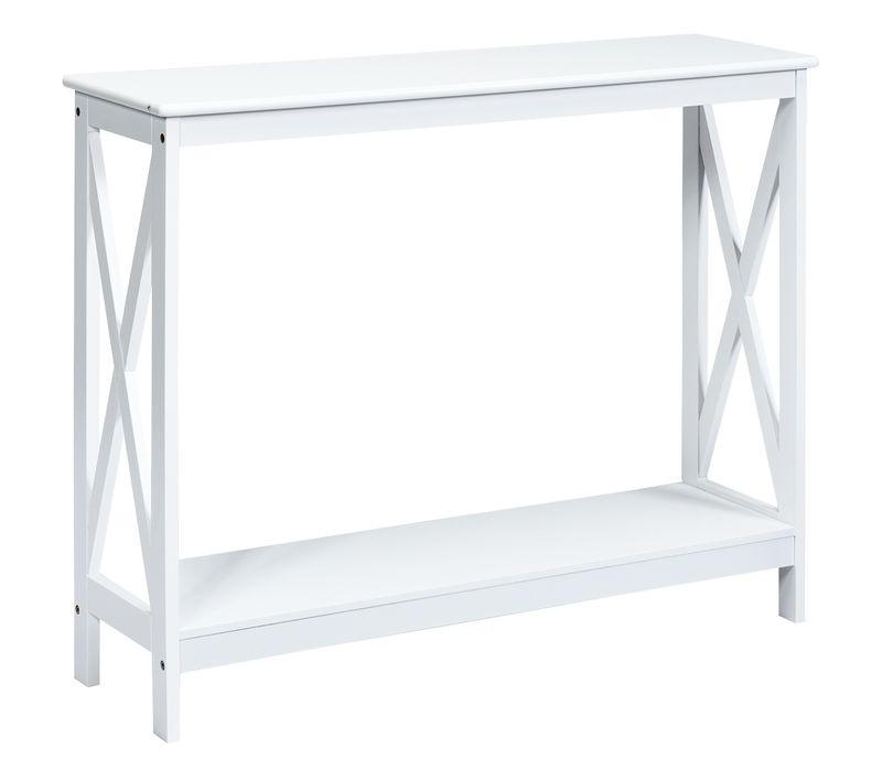 Table Console - Table D'entrée - Table De Canapé Industriel 100 X 30 X 80 Cm Blanc