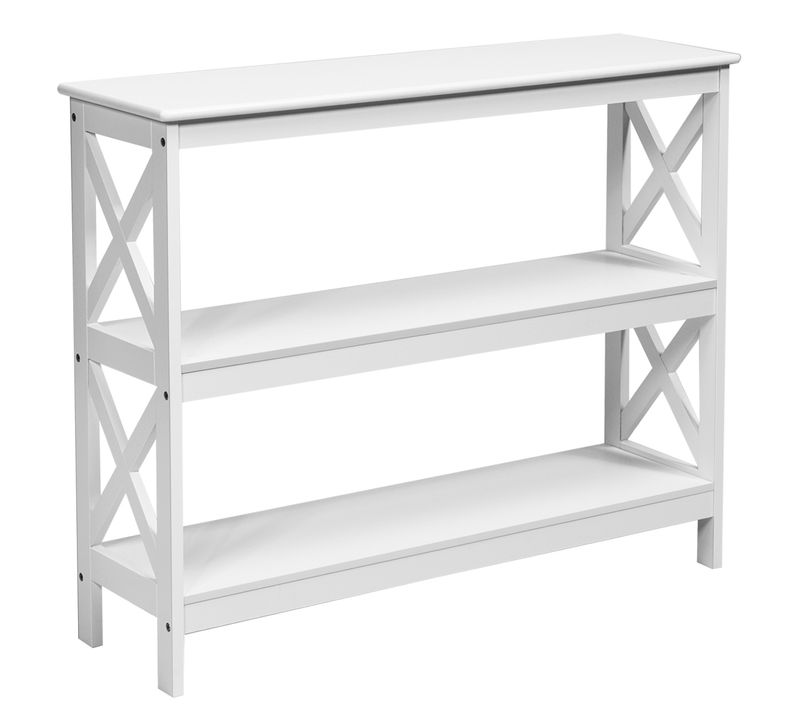 Table Console - Table D'entrée - Table De Canapé Industriel Avec 2 Étagères 100x33x80 Cm Blanc