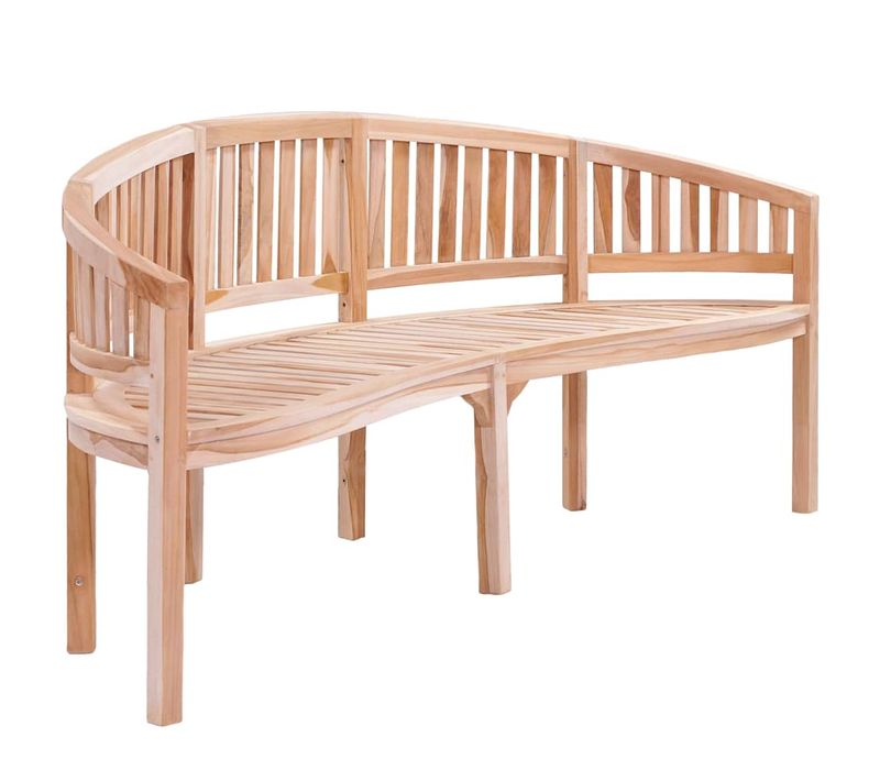 Banc De Jardin - Banquette En Forme De Banane 200 Cm Bois De Teck Solide