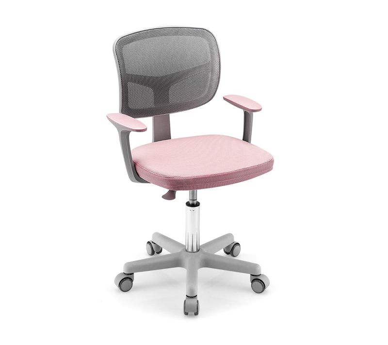 Fauteuil De Bureau, Chaise De Bureau à Roulettes Pour Enfants Verrouillage Soutien Lom Rose