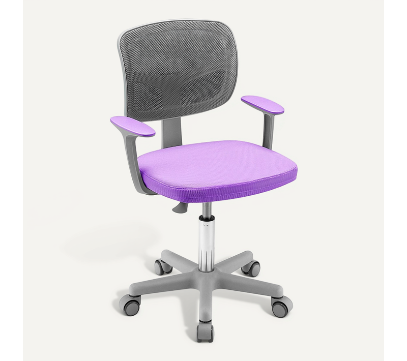 Fauteuil De Bureau, Chaise De Bureau à Roulettes Pour Enfants Verrouillage Automatique Violet