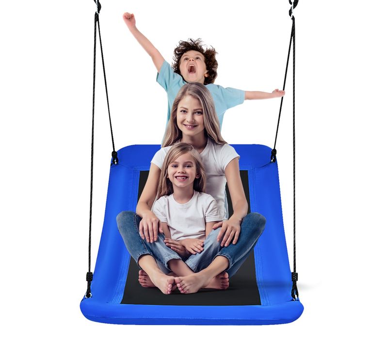 Balançoire Nid D'oiseau Extérieur Rectangulaire 83 X 155 Cm En Tissu Oxford Avec Cordes De Réglabl