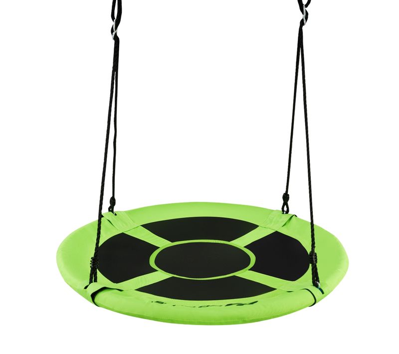 Balançoire Ronde Dia.100cm Balançoire Suspendue Nid D’oiseau Pour Arbre Hauteur Réglable Noir