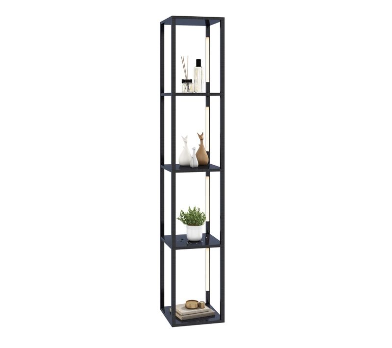 Lampadaire Salon 163cm Avec 4 Étagères Ampoules LED à 3 Intensités Variable Poteaux LED