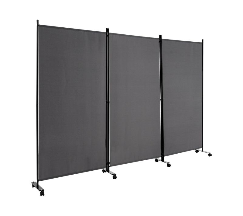 Paravent - Cloison De Séparation à Roulette Brise Vue 3 Panneaux Pliable Détachables 262 X 180 Cm
