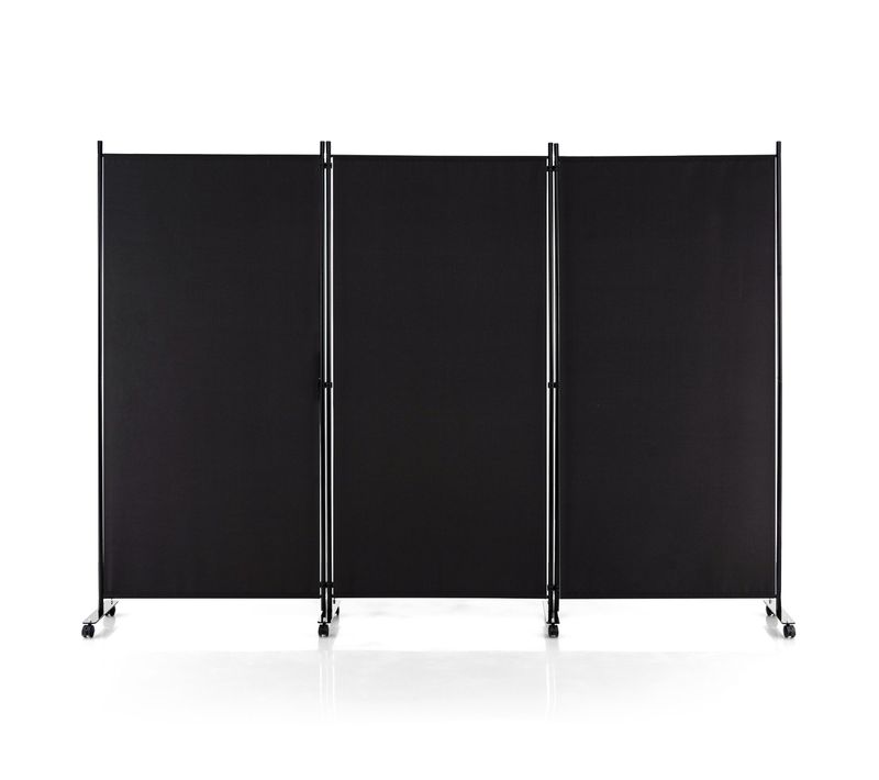 Paravent - Cloison De Séparation à Roulette Brise Vue 3 Panneaux Pliable Détachables 262 X 180 Cm