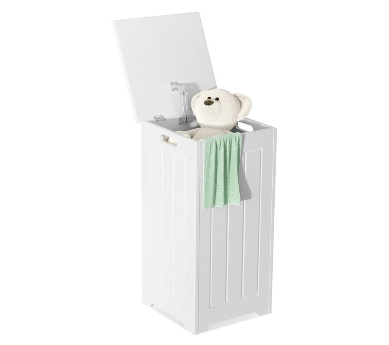 Panier à Linge Avec Couvercle 34 L Corbeille à Linge Rectangulaire Style Contemporain