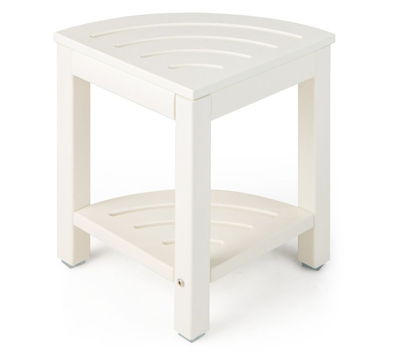 Tablette De Salle De Bain, Tabouret 2 Niveaux Pour Enfants Et Adultes Blanc