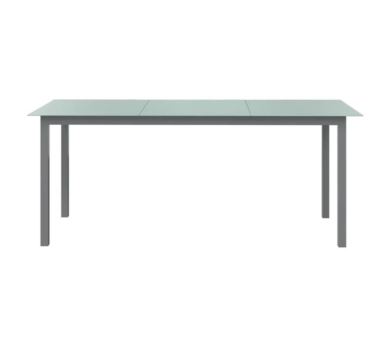 Table De Jardin - Table D'extérieur Gris Clair 190x90x74 Cm Aluminium Et Verre