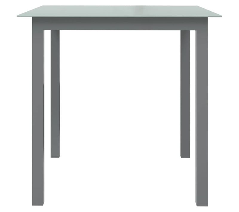 Table De Jardin - Table D'extérieur Gris Clair 80x80x74 Cm Aluminium Et Verre