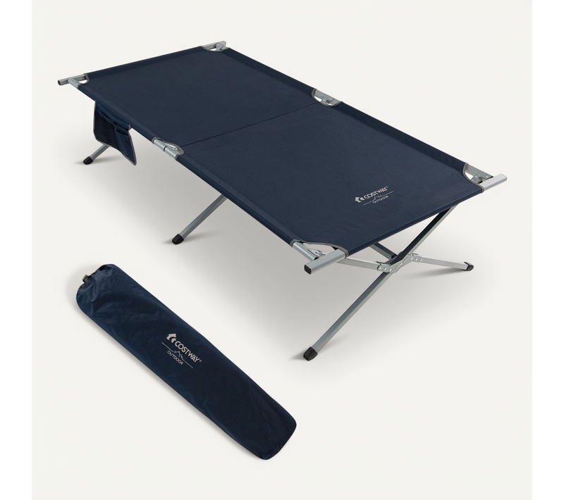 Lit De Camping Pliable De Marque Tangkula Avec Sac De Transport Poche De Rangement